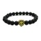 Matte Agate Stone Beads Antique Gold Liao Head Bracelet