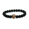 Matte Agate Stone Beads Antique Rose Gold Liao Head Bracelet