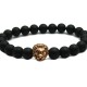 Matte Agate Stone Beads Antique Rose Gold Liao Head Bracelet