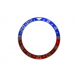 High Quality Pepsi Blue & Red With Silver Numbers Aluminum Bezel Insert For Rolex GMT Master II Watch
