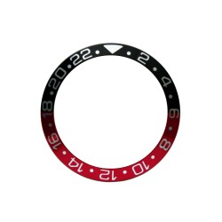 High Quality Black & Red With Silver Numbers Aluminum Bezel Insert For Rolex GMT Master II Watch