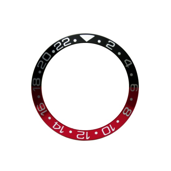 High Quality Black & Red With Silver Numbers Aluminum Bezel Insert For Rolex GMT Master II Watch