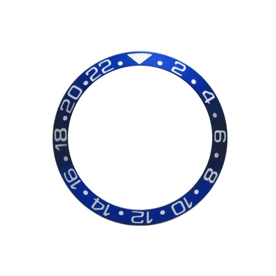 High Quality Blue With Silver White Numbers Aluminum Bezel Insert For Rolex GMT Master II Watch