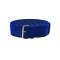 HNS Blue Perlon Braided Woven Strap With Brushed Stainless Steel Buckle
