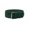 HNS Green Perlon  Braided Woven Strap With Brushed Stainless Steel Buckle