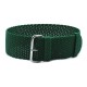 HNS Green Perlon  Braided Woven Strap With Brushed Stainless Steel Buckle
