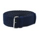 HNS Navy Perlon Braided Woven Strap With Brushed Stainless Steel Buckle