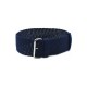 HNS Navy Perlon Braided Woven Strap With Brushed Stainless Steel Buckle