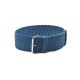 HNS Grey Blue Perlon Braided Woven Strap With Brushed Stainless Steel Buckle
