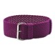 HNS Purple Perlon Braided Woven Strap With Brushed Stainless Steel Buckle