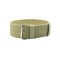HNS Beige Perlon  Braided Woven Watch Strap With Brushed Stainless Steel Buckle