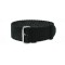 HNS Black Perlon  Braided Woven Strap With Brushed Stainless Steel Buckle