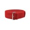 HNS Red Perlon Braided Woven Strap With Brushed Stainless Steel Buckle