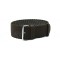 HNS Coffee Perlon Braided Woven Strap With Brushed Stainless Steel Buckle