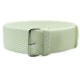 HNS White Perlon Braided Woven Strap With Brushed Stainless Steel Buckle