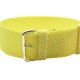 HNS Light Yellow Perlon Braided Woven Strap With Brushed Stainless Steel Buckle