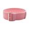 HNS Pink Perlon Braided Woven Watch Strap With Brushed Stainless Steel Buckle