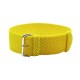 HNS Yellow Perlon Braided Woven Strap With Brushed Stainless Steel Buckle