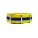 HNS Sweden Flag Yellow & Blue Strip Heavy Duty Ballistic Nylon Watch Strap With Polished Stainless Steel Buckle