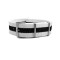HNS White & Navy Blue Strip Heavy Duty Ballistic Nylon Watch Strap With Polished Stainless Steel Buckle