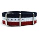 HNS France Flag Red White Blue Strip Heavy Duty Ballistic Nylon Watch Strap With Polished Stainless Steel Buckle