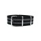 HNS Bond 007 Black & Grey Strip Heavy Duty Ballistic Nylon Watch Strap With Polished Stainless Steel Buckle