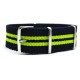 HNS Navy & Yellow Strip Heavy Duty Ballistic Nylon Watch Strap With Polished Stainless Steel Buckle