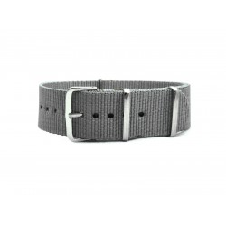 HNS Grey Heavy Duty Ballistic Nylon Watch Strap With Polished Stainless Steel Buckle