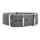 HNS Grey Heavy Duty Ballistic Nylon Watch Strap With Polished Stainless Steel Buckle