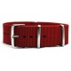 HNS Red Heavy Duty Ballistic Nylon Watch Strap With Polished Stainless Steel Buckle