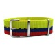 HNS Colombia Flag Yellow Blue Red Strip Heavy Duty Ballistic Nylon Watch Strap With Polished Stainless Steel Buckle