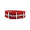 HNS Red Navy White Red Strip Heavy Duty Ballistic Nylon Watch Strap With Polished Stainless Steel Buckle