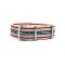 HNS Beige Red Black White Strip Heavy Duty Ballistic Nylon Watch Strap With Polished Stainless Steel Buckle