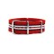 HNS Red Black White Red Strip Heavy Duty Ballistic Nylon Watch Strap With Polished Stainless Steel Buckle
