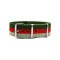 HNS Olive & Red &  Khaki Strip Heavy Duty Ballistic Nylon Watch Strap With Polished Stainless Steel Buckle