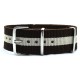 HNS Brown & Beige Strip Heavy Duty Ballistic Nylon Watch Strap With Polished Stainless Steel Buckle