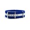 HNS Blue & White Strip Heavy Duty Ballistic Nylon Watch Strap With Polished Stainless Steel Buckle