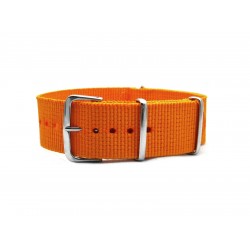 HNS Dark Orange Heavy Duty Ballistic Nylon Watch Strap With Polished Stainless Steel Buckle