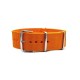 HNS Dark Orange Heavy Duty Ballistic Nylon Watch Strap With Polished Stainless Steel Buckle