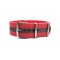 HNS Pink & Peru Strip Heavy Duty Ballistic Nylon Watch Strap With Polished Stainless Steel Buckle