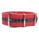 HNS Pink & Peru Strip Heavy Duty Ballistic Nylon Watch Strap With Polished Stainless Steel Buckle