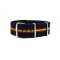 HNS Navy & Red & Yellow Strip Heavy Duty Ballistic Nylon Watch Strap With Polished Stainless Steel Buckle