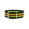 HNS Navy & Yellow & Red Strip Heavy Duty Ballistic Nylon Watch Strap With Polished Stainless Steel Buckle