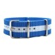 HNS Argentina Flag Light Blue & White Strip Heavy Duty Ballistic Nylon Watch Strap With Polished Stainless Steel Buckle