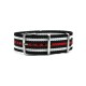 HNS Black & White & Navy & Red Strip Heavy Duty Ballistic Nylon Watch Strap With Polished Stainless Steel Buckle