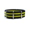 HNS Navy & Yellow Strip Heavy Duty Ballistic Nylon Watch Strap With Polished Stainless Steel Buckle
