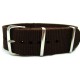 HNS Dark Brown Heavy Duty Ballistic Nylon Watch Strap With Polished Stainless Steel Buckle
