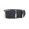 HNS Double Graphic Printed Vintage Grey Box Plaid  Heavy Duty Ballistic Nylon Watch Strap With Polished Stainless Steel Buckle