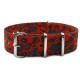 HNS Double Graphic Printed Vintage Paisley Pattern Heavy Duty Ballistic Nylon Watch Strap With Polished Stainless Steel Buckle