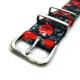 HNS Double Graphic Printed Rose and Gun Pattern Heavy Duty Ballistic Nylon Watch Strap With Polished Stainless Steel Buckle